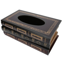 Buch Tissue Box Holz Braun Retro EuropeanStyle