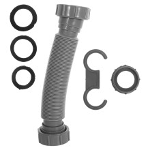 2Pcs Grey Plastic Expandable Sink Drain Pipe Kit for Kitchen Bathroom