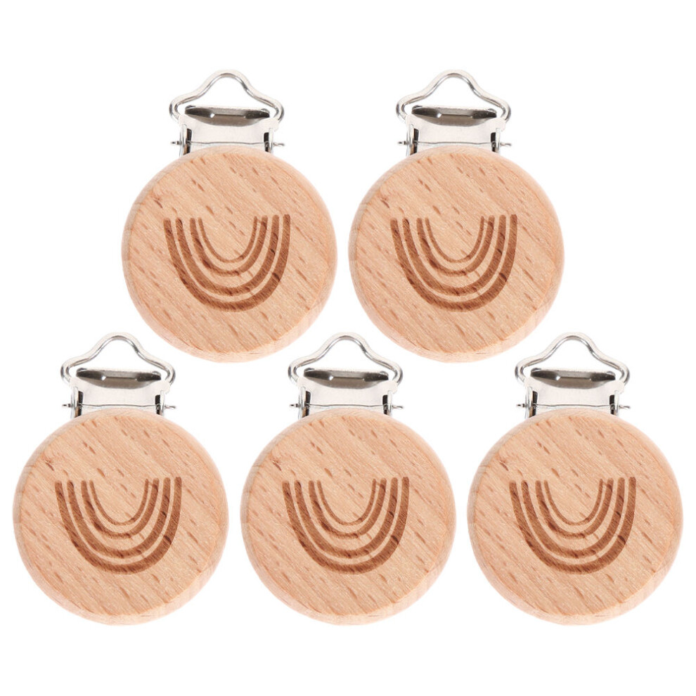 25 Pcs Wood Pacifier Clips For Baby Teething And Grasping Aboofan