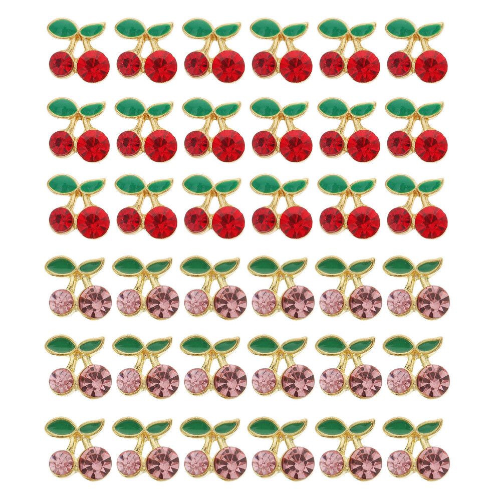Aboofan 108 Pcs Cherry Nail Art Charms Manicure Decorations Ornaments