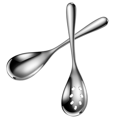 10 Pcs Stainless Steel Slotted Serving Spoons For Parties 2