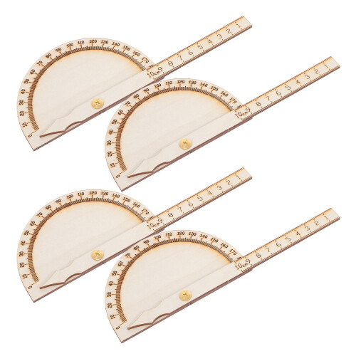 16 Pcs Diy Wooden Protractor Adjustable Ruler For School Projects 1