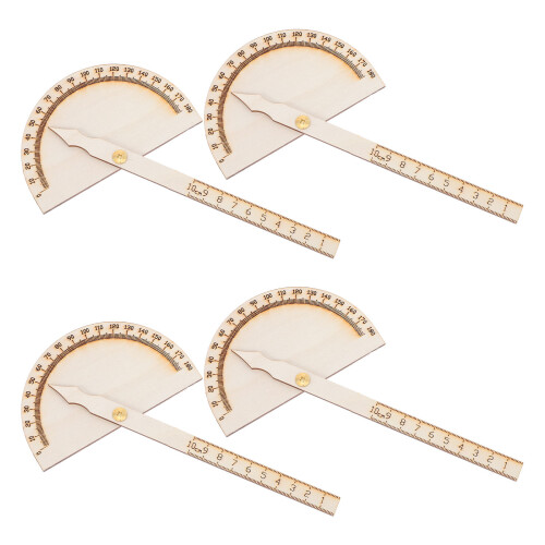 16 Pcs Diy Wooden Protractor Adjustable Ruler For School Projects 2