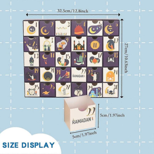 Ramadan Calendar,Ramadan Advent Calendar with 30 Countdown Drawers DIY filling,Pre-Assemb easter decor 1