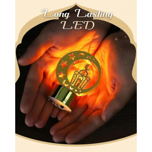 8 Pack Ramadan Lantern Decorations for Home - Unique Eid Mubarak Lantern Lights, Star and easter decor 2