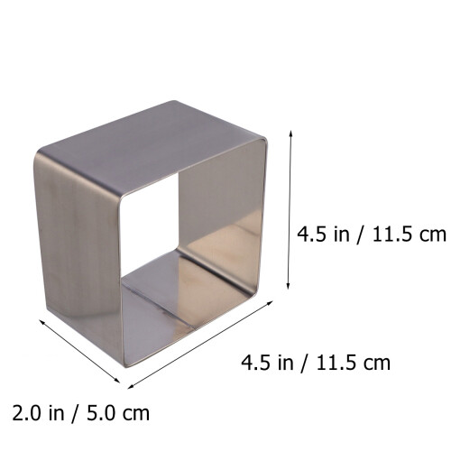 2Pcs Square Mousse Mold Stainless Steel Cake Ring Dessert Baking Tool 1