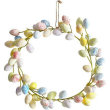 Easter Wreath Front Door 36cm Round Artificial Easter Garland Easter Egg Wreath Creative Spring Wreath Garland Easter Decoration for Front Door Bedroo