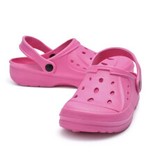 (Hot Pink, UK-7) Mens Ladies Clogs Womens Unisex Sandals Slippers Slip On Mules Garden Beach Summer Size UK 4-11 Boy Footwear Shoe Comfort Lightweight Slippe