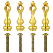 8 Pcs Metal Spindles Connector Caps For Glass Railings Cabinets Golden