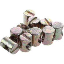 10pcs M6 Barrel Bolts Cross Dowel Slotted Furniture Nut for Beds Chairs Bed Useful Treated,T-Audacity