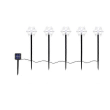 Outdoor Solar Garden Light 5 Pack Snowflake Christmas Decoration Light Waterproof Solar Garden Stake Light for Landscape Pathway