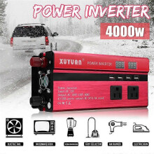 (12V-220V) Inverter 12V 220V 4000W Peak Car Power Inverter Voltage Transformer Converter 12 220 Charger Solar Inversor 12V 220V LCD Display