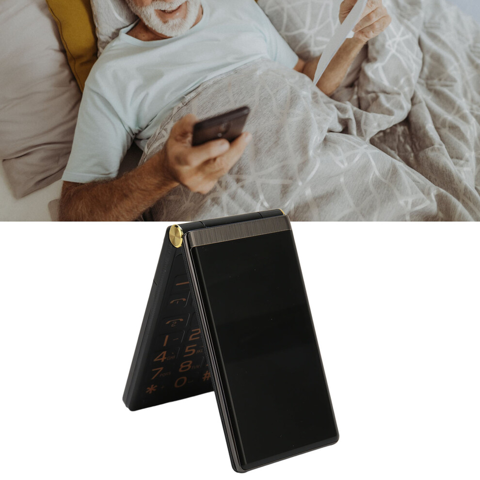 Flip Phone 3In Screen Senior Phone 5900Mah Big Button Flashlight Black 9331352171843