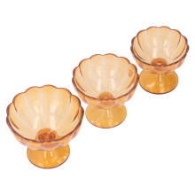 Set aus 3 Fuß-Tulpen-Dessertschalen, klein, mittel, groß, dunkelbraun