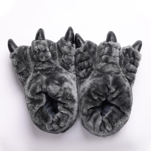 (Grey, UK3/4) Claw Slippers - Unisex Monster Slippers