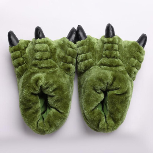 (Green, UK9/10) Claw Slippers - Unisex Monster Slippers