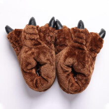 (Brown, UK7/8) Claw Slippers - Unisex Monster Slippers
