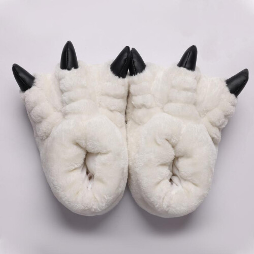 (White, UK5/6) Claw Slippers - Unisex Monster Slippers