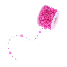 String Of Pearls 10 M Roll Artificial Pearl Bead String Chain 8mm 3mm Rose Red Pearl Beaded Trim DIY Wedding Decor