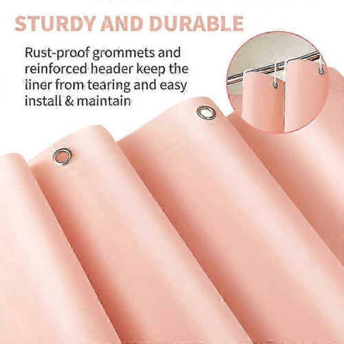 (Pink)Shower Curtain Mould Proof Resistant, Weighted Shower Curtains 2025 2