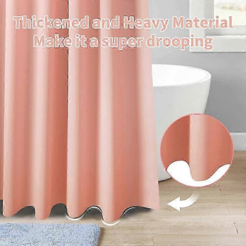 (Pink)Shower Curtain Mould Proof Resistant, Weighted Shower Curtains 2025 1