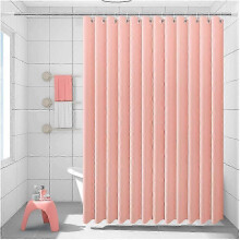 (Pink) Shower Curtain Mould Proof Resistant, Weighted Shower Curtains 2025
