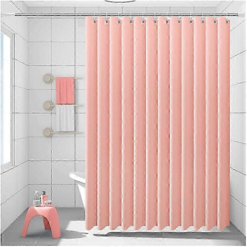 (Pink)Shower Curtain Mould Proof Resistant, Weighted Shower Curtains 2025