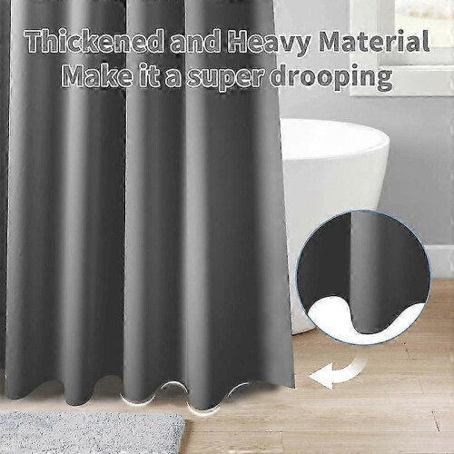 (Grey)Shower Curtain Mould Proof Resistant, Weighted Shower Curtains 2025 1