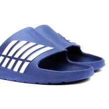 (NAVY, EU 46- UK 12) MENS SLIP ON SLIDERS BEACH MULES HOILDAY POOL SHOWER STRIPE SUMMERS SANDALS SIZE Walking Shoes Footwear