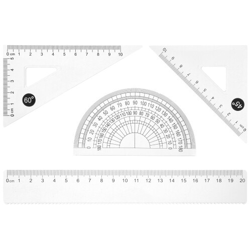 3 Sets Geometry Drawing Tool Ruler With Protractor For Math And School 2