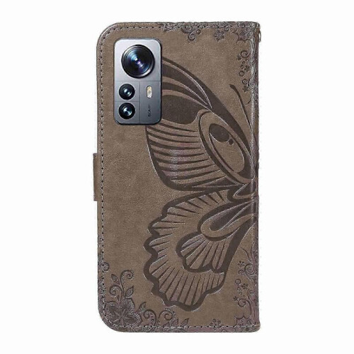 (Grey)Leather Phone Case For Xiaomi 12 Pro 2025 2