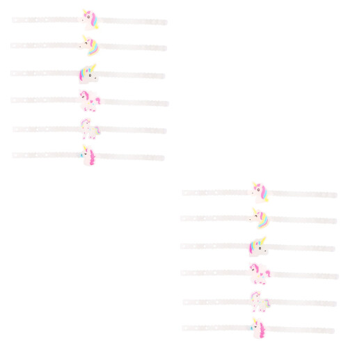 24 Pcs Glow Flash Bangle Cartoon Unicorn Bracelet For Children 2