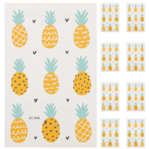 20 Pcs Waterproof Colored Pineapple Body Stickers