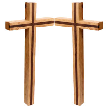10Pcs Compact Wooden Cross Decorations for Office Bedroom Desk Decor