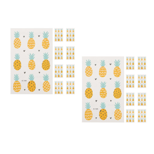 20 Pcs Waterproof Colored Pineapple Body Stickers 1