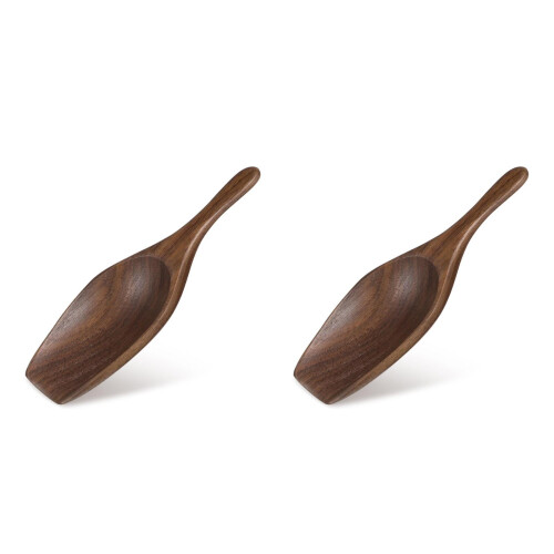 2Pcs Wood Tea Spoon And Coffee Bean Scoop 2