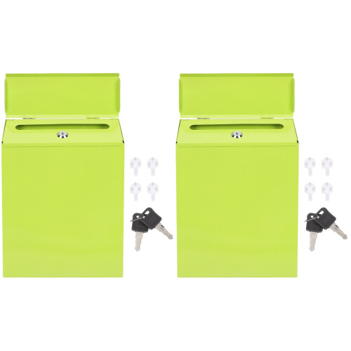 2pcs Box Mailbox With Lock Box File Rack Metal Iron Office 1