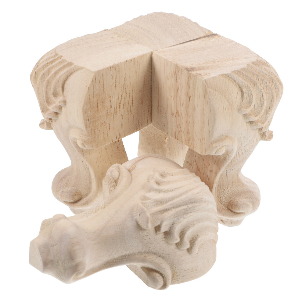 4Pcs Wooden Furniture Legs For Chair Cabinet Sofa Dresser 013714215882