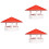 3 Pcs Car Radiator Cap Easy-To-Use Rain Cap 24x24cm Red 6