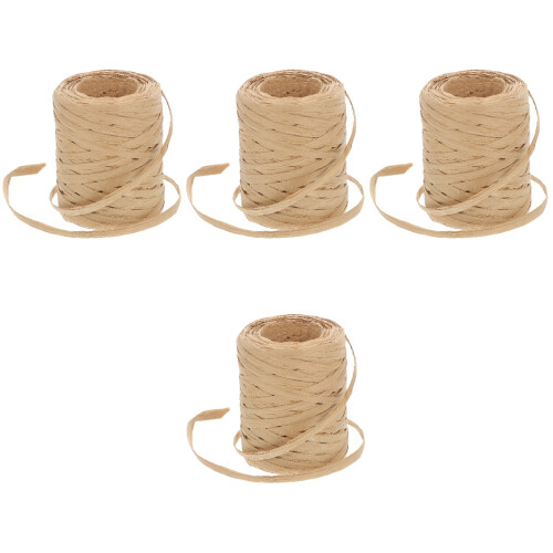 4Rolls Raffia Paper Rope Natural Twine for DIY Decor 2