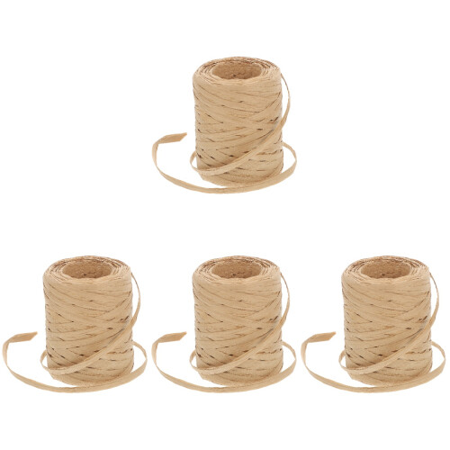 4Rolls Raffia Paper Rope Natural Twine for DIY Decor 1