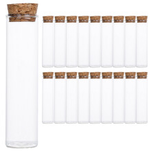 40Pcs Multifunctional Transparent Glass Bottles with Cork Stopper