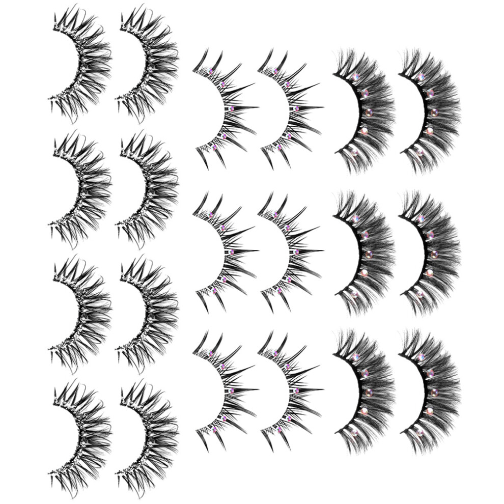 Artibetter 40 Pairs Fake Lashes With Rhinestones For Natural Look