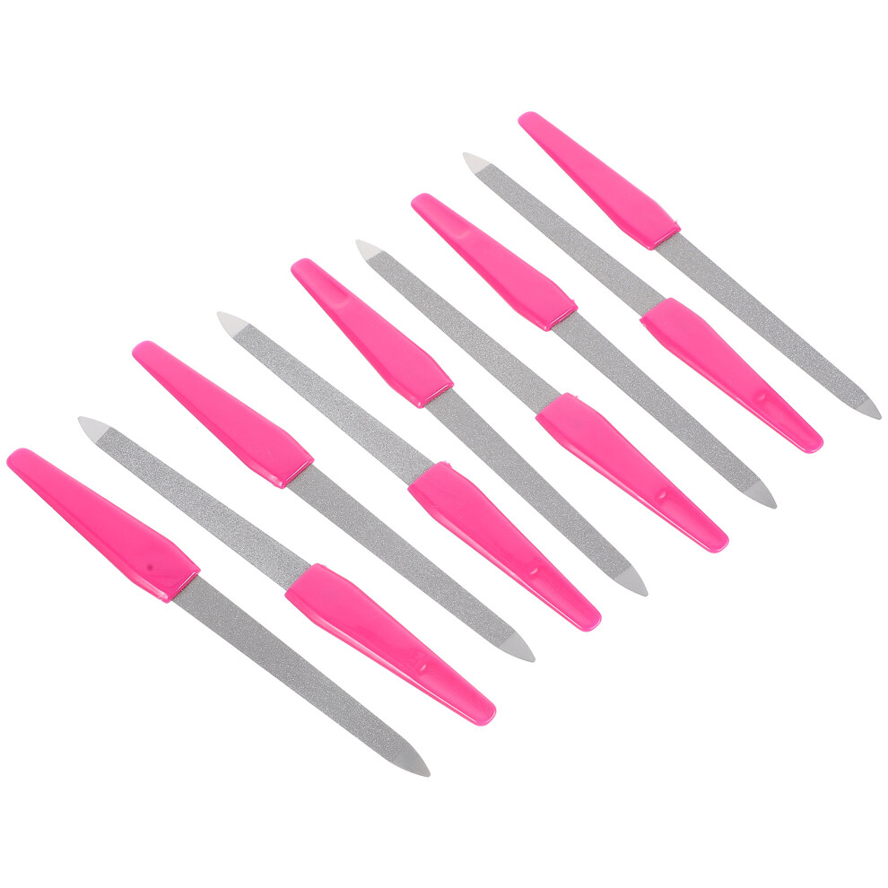 Villcase 10Pcs Double-Sided Metal Nail File For Acrylic Fingernails