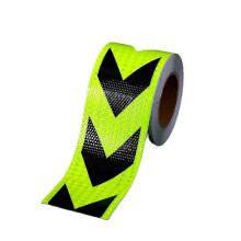 (5cm-25m) Green Black Arrow Lattice Reflective Sticker Reflective Film of Truck Body Road Traffic Signs Fire Safety Warning Tape