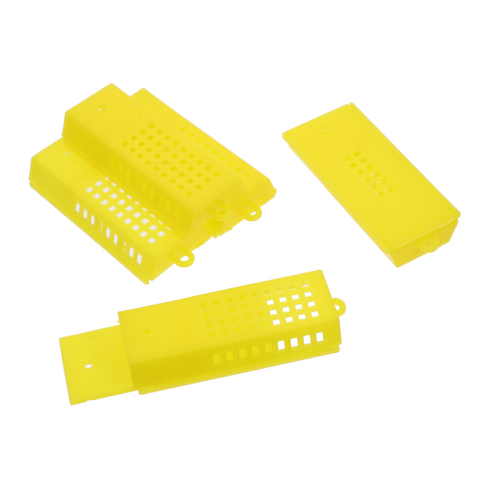 20 Pcs Plastic Bee Queen Cages Rearing Cup Kit Beekeeping Tool Yellow-image-OPC-PKYGCQK-NEW