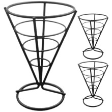 15 Pcs Cone Shaped French Fries Holder Stainless Steel Snack Basket