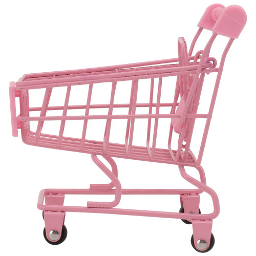 2 Pcs Mini Shopping Cart Trolley Desktop Storage Basket