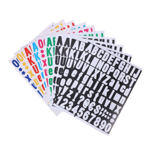 30Feuilles Stickers Alphabet Numéros Pour Décor Bureaux