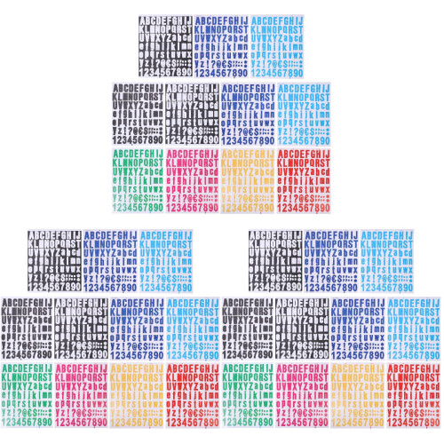 30Feuilles Stickers Alphabet Numéros Pour Décor Bureaux 1